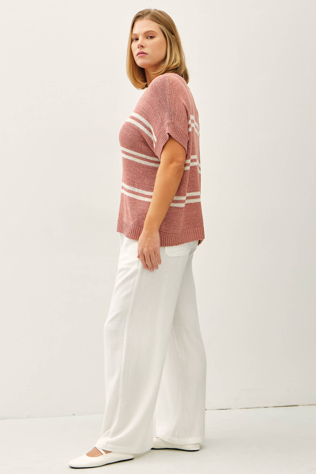 Plus Size Stylish Stripes Top