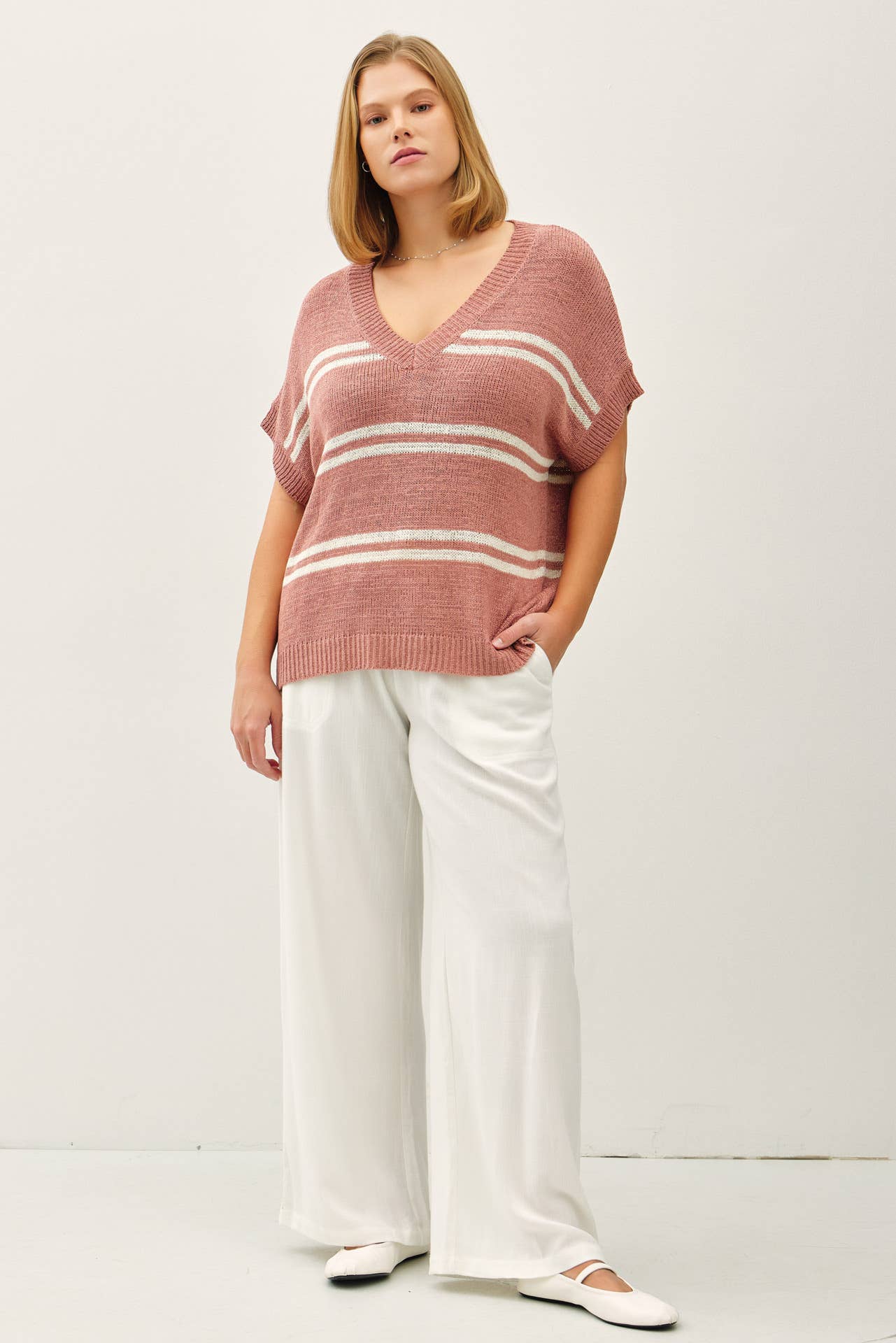 Plus Size Stylish Stripes Top