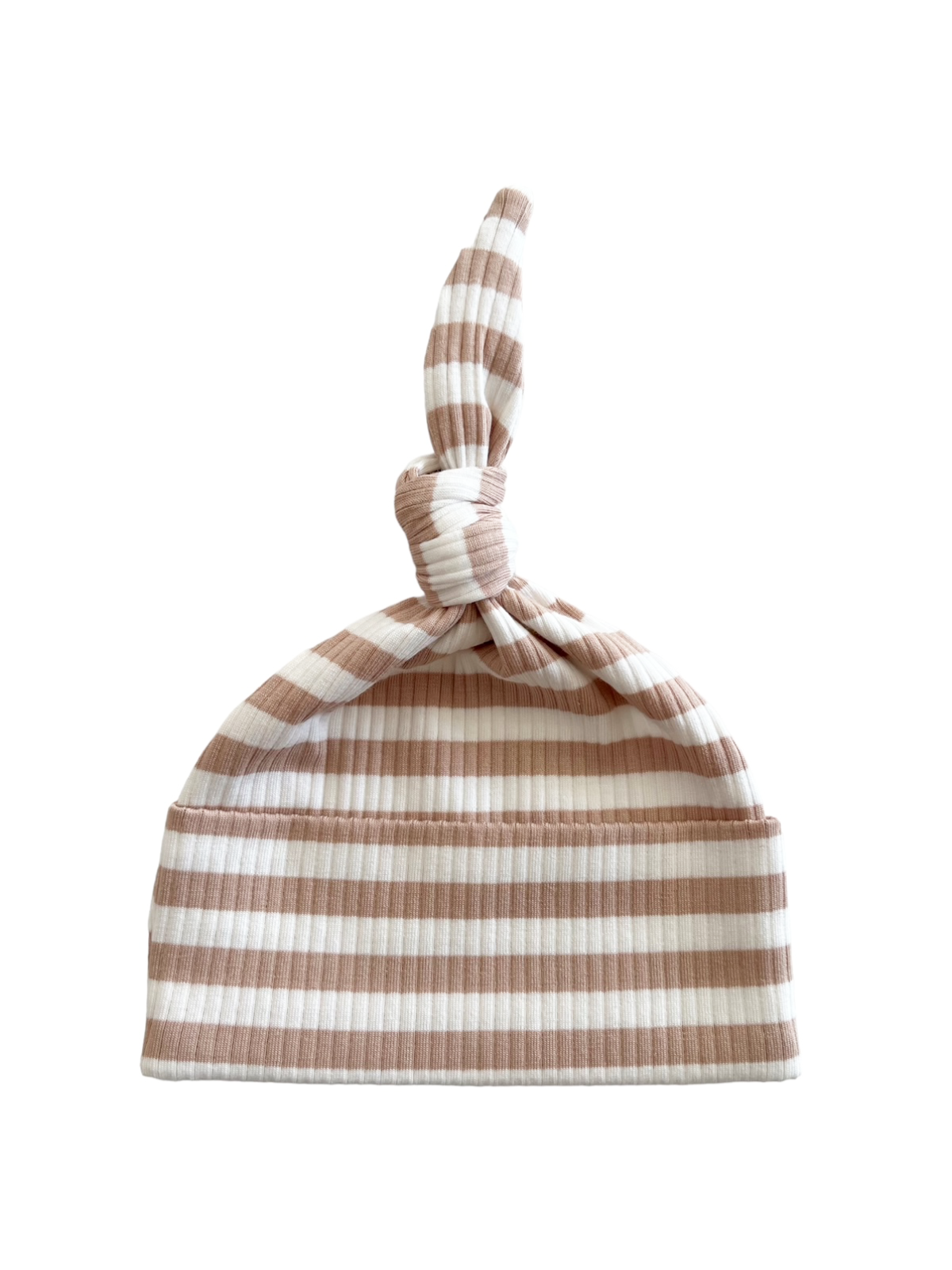 Striped Organic Ribbed Beanie