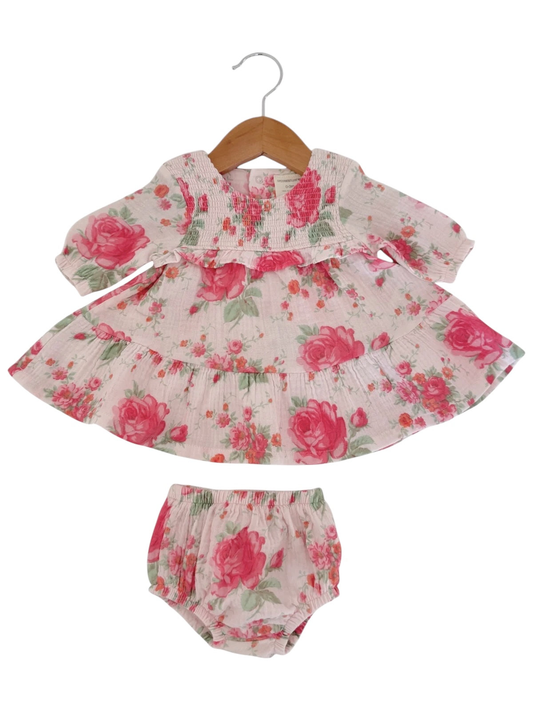 Baby Floral Dress & Bloomer Set