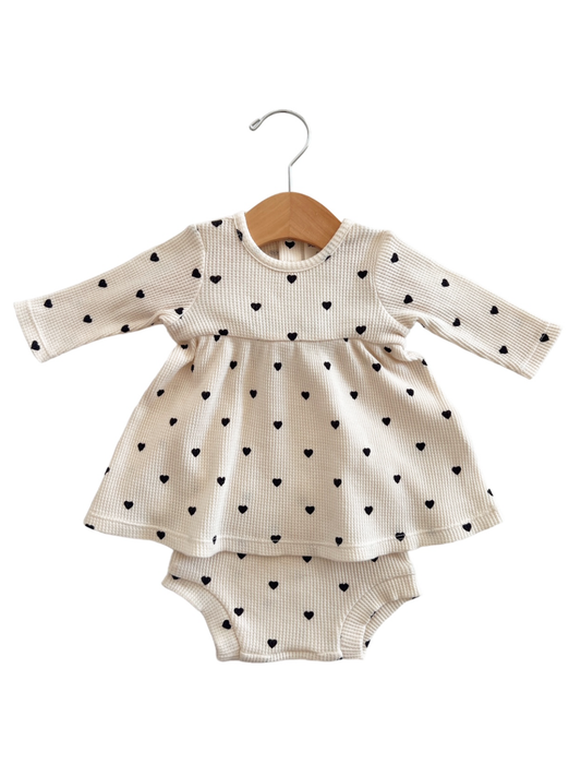 Baby Organic Heart Dress & Bloomer Set