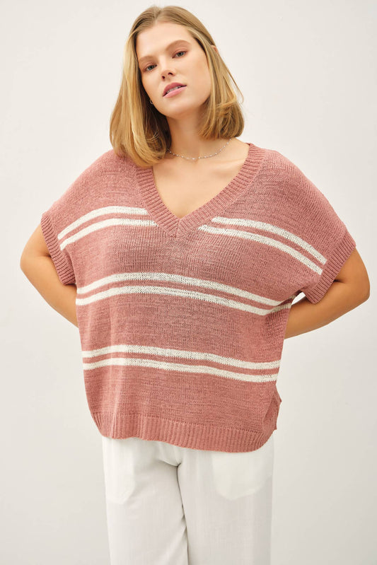 Plus Size Stylish Stripes Top