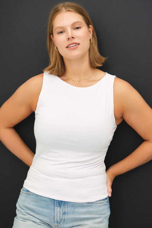 Plus Size Boat Neck Top